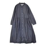 +2 プラスツー 4.5オンスデニムコットンワンピース 定価31900円 2355008 フリル ギャザー ワンピース 25AW ネイビー レディース【中古】5-1226M♪