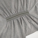 &yarn LNT-829 スモッキング刺繍 Ｔシャツ カットソー グレー レディース アンドヤーン【中古】6-0608S∞