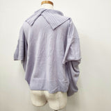 LANVIN en Bleu 3316804 ロールカラー ニット 変形デザイン サイズ38 ウール セーター ニット ラベンダー レディース ランバンオンブルー【中古】6-0123T△