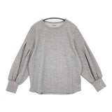 nombre impair メランジ天竺変形スリーブP/O 定価11000円 長袖Ｔシャツ カットソー 25AW グレー レディース ノンブルアンペール【中古】5-1226T♪