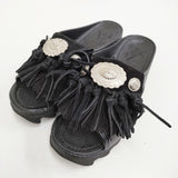 BENCH GARDEN BENSAN-D SUEDE FRINGE CONCHO ベンサンスエードフリンジコンチョ サイズS サンダル ブラック レディース ベンチ【中古】5-1228G♪