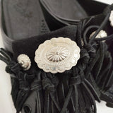 BENCH GARDEN BENSAN-D SUEDE FRINGE CONCHO ベンサンスエードフリンジコンチョ サイズS サンダル ブラック レディース ベンチ【中古】5-1228G♪