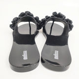 melissa BABE SPRINGTIME AD フラワー 23cm フラット サンダル ブラック レディース メリッサ【中古】6-0426S◎