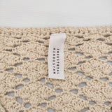 niche. クロシェニット コットン Vネック カーディガン ベージュ レディース ニッチ【中古】6-0314M♪