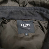 BEAMS HEART 42-19-0042-147 サイズL フード着脱 メルトン コート ネイビー メンズ ビームスハート【中古】6-0126T♪