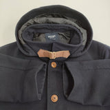 BEAMS HEART 42-19-0042-147 サイズL フード着脱 メルトン コート ネイビー メンズ ビームスハート【中古】6-0126T♪