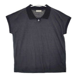 MARGARET HOWELL LINEN JERSEY POLO 578-9168032 リネン 半袖 ポロシャツ チャコールグレー レディース マーガレットハウエル【中古】6-0608S∞