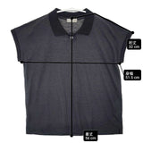MARGARET HOWELL LINEN JERSEY POLO 578-9168032 リネン 半袖 ポロシャツ チャコールグレー レディース マーガレットハウエル【中古】6-0608S∞