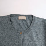 MARGARET HOWELL 578-164503 ウールコットン サイズ2 クルーネック カーディガン ブルーグレー レディース マーガレットハウエル【中古】6-0123T△