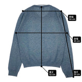 MARGARET HOWELL 578-164503 ウールコットン サイズ2 クルーネック カーディガン ブルーグレー レディース マーガレットハウエル【中古】6-0123T△