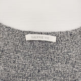 GALERIE VIE コットンペーパー Uネック サイズ1 セーター ニット ホワイト ネイビー レディース ギャルリーヴィー【中古】6-0314M♪