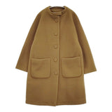 Traditional Weatherwear MATLOCK ウールナイロン ノーカラーコート カーキ ブラウン レディース トラディショナルウェザーウェア【中古】5-1228A♪