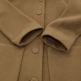 Traditional Weatherwear MATLOCK ウールナイロン ノーカラーコート カーキ ブラウン レディース トラディショナルウェザーウェア【中古】5-1228A♪