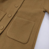 Traditional Weatherwear MATLOCK ウールナイロン ノーカラーコート カーキ ブラウン レディース トラディショナルウェザーウェア【中古】5-1228A♪