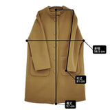 Traditional Weatherwear MATLOCK ウールナイロン ノーカラーコート カーキ ブラウン レディース トラディショナルウェザーウェア【中古】5-1228A♪