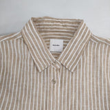 Spick and Span 80リネンカシュクールビッグシャツ 定価15400円 長袖シャツ 25SS ベージュ ホワイト レディース スピックアンドスパン【中古】6-0419M∞