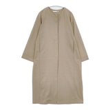 evam eva E191T035 Raglan Sleeve Long Coat ラグランスリーブ ノーカラー 薄手 コート ベージュ レディース エヴァムエヴァ【中古】6-0513M∞