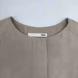 evam eva E191T035 Raglan Sleeve Long Coat ラグランスリーブ ノーカラー 薄手 コート ベージュ レディース エヴァムエヴァ【中古】6-0513M∞