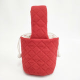 kina ワンハンドルバッグ キルティング 作家 巾着付き ハンドバッグ レッド レディース【中古】6-0114T◎