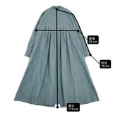 MAGALI 天日干しコットンタックワンピース 日本製 ワンピース ブルーグリーン レディース マガリ【中古】6-0329M△