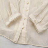 MACKINTOSH PHILOSOPHY レース サイズ38 ブラウス シャツ アイボリー レディース マッキントッシュフィロソフィー【中古】6-0207M♪