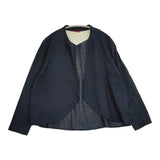 Pal'las Palace コットン ジャケット 羽織り 袖切り替え サイズ0 PFSH-9553 ジャケット ネイビー 濃紺 レディース パラスパレス【中古】6-0207M♪