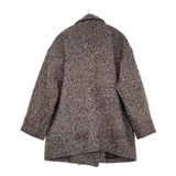 B:MING by BEAMS LATTORE ラトーレ ヘリンボーンピーコート 定価28600円 ブラウン ホワイト レディース ビーミングバイビームス【中古】5-1228A♪