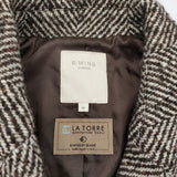B:MING by BEAMS LATTORE ラトーレ ヘリンボーンピーコート 定価28600円 ブラウン ホワイト レディース ビーミングバイビームス【中古】5-1228A♪