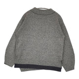 INDIVI 洗える アシメデザイン ジャカードボトルネックニット 定価16940円 127-19400 セーター ブラック ホワイト レディース インディヴィ【中古】6-0115T♪