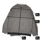 INDIVI 洗える アシメデザイン ジャカードボトルネックニット 定価16940円 127-19400 セーター ブラック ホワイト レディース インディヴィ【中古】6-0115T♪
