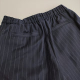 K.T KIYOKO TAKASE 01-05PP11 ストライプ スラックス サイズ9 ウール混 パンツ ネイビー ホワイト レディース キヨコタカセ【中古】6-0115T♪