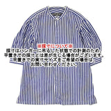 HAVERSACK ギャザースリーブシャツ コットン ストライプ 比翼ボタン ブラウス シャツ ホワイト ブルー レディース ハバーサック【中古】6-0608S∞