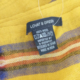 LOVAT&GREEN ウール ストライプ 大判 マフラー ストール マスタード レディース ロバットアンドグリーン【中古】6-0112T◎