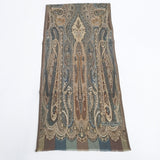 LANCEL ウールシルク ペイズリー スカーフ ベージュ ブラウン レディース ランセル【中古】6-0112T◎