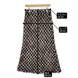 ANNE KLEIN ツイード ウール混 ニット マキシ丈 44373 サイズ11 ロングスカート ブラック ブラウン レディース アンクライン【中古】6-0115T♪