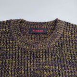CABaN 59-02-04-02011 コットンカシミヤ ワッフル 9 ESSENTIAL KNITS 定価41800円 セーター ニット パープル イエロー レディース キャバン【中古】6-0131T△