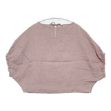 fog linen work ドロップショルダー プルオーバー リトアニアリネン ブラウス シャツ ピンク レディース フォグリネンワーク【中古】6-0608S∞