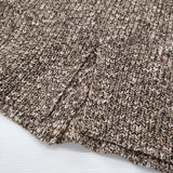 homspun メリノウール×綿スラブ 片畦編み 242-7917 ニットジャケット カーディガン ブラウン ホワイト レディース ホームスパン【中古】6-0115T♪