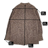 homspun メリノウール×綿スラブ 片畦編み 242-7917 ニットジャケット カーディガン ブラウン ホワイト レディース ホームスパン【中古】6-0115T♪