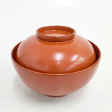 漆器 蓋付きお椀 4個セット 食器 レッド レディース【中古】6-0108G◎