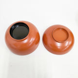 漆器 蓋付きお椀 4個セット 食器 レッド レディース【中古】6-0108G◎