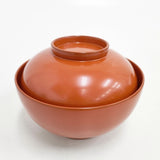 漆器 蓋付きお椀 3個セット 食器 レッド レディース【中古】6-0108G◎