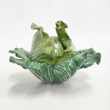 DIDIER GARDILLOU キャベツ PORCELAIN CABBAGE FORM BOX AND COVERS 陶器 皿 グリーン【中古】5-1228G♪