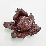 DIDIER GARDILLOU キャベツ PORCELAIN CABBAGE FORM BOX AND COVERS 陶器 皿 パープル【中古】5-1228G♪
