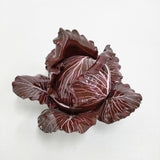 DIDIER GARDILLOU キャベツ PORCELAIN CABBAGE FORM BOX AND COVERS 陶器 皿 パープル【中古】5-1228G♪