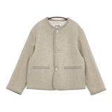 Charpentier de Vaisseau Tessa テッサ ウールジャケット ノーカラージャケット ライトグレー レディース シャルパンティエドゥヴェッソ【中古】6-0115T♪