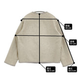 Charpentier de Vaisseau Tessa テッサ ウールジャケット ノーカラージャケット ライトグレー レディース シャルパンティエドゥヴェッソ【中古】6-0115T♪