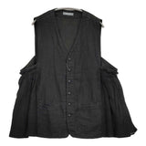 nest Robe ブラックリネンサイドガーゼベスト 定価28600円 01251-1046 ベスト 25SS ブラック レディース ネストローブ【中古】6-0109M♪