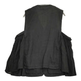 nest Robe ブラックリネンサイドガーゼベスト 定価28600円 01251-1046 ベスト 25SS ブラック レディース ネストローブ【中古】6-0109M♪