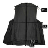 nest Robe ブラックリネンサイドガーゼベスト 定価28600円 01251-1046 ベスト 25SS ブラック レディース ネストローブ【中古】6-0109M♪